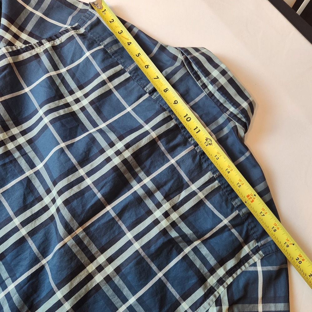 Burberry Brit Jack Sport Shirt Men's XL Blue Nova Check Plaid Button-Down Shirt - Picture 13 of 14